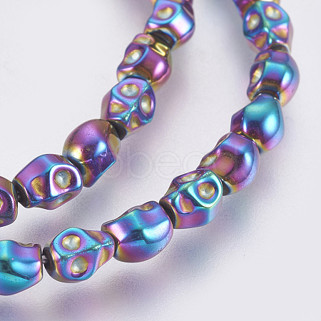 Electroplated Non-magnetic Synthetic Hematite Bead Strand X-G-E495-06G-1