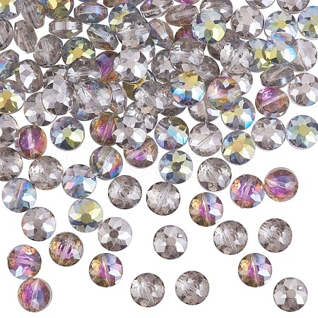 120Pcs Electroplated Transparent Glass Beads JX319A-1