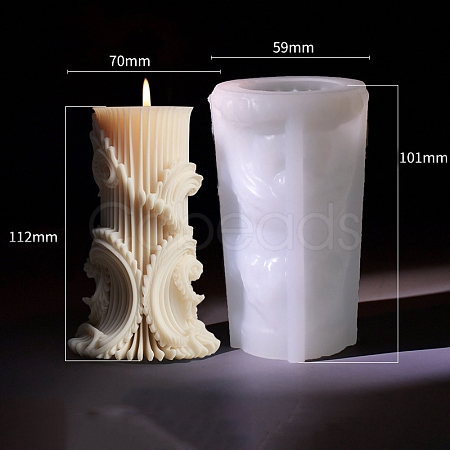 Column with Flower DIY Candle Silicone Molds PW-WG4721C-02-1