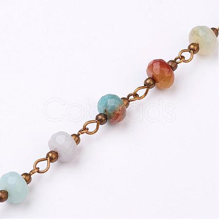 Handmade Amazonite Beaded Chains AJEW-JB00268-04-1