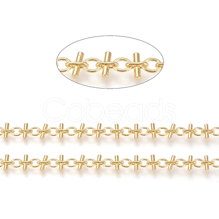 3.28 Feet Brass Handmade Link Chains X-CHC-M019-07G-1