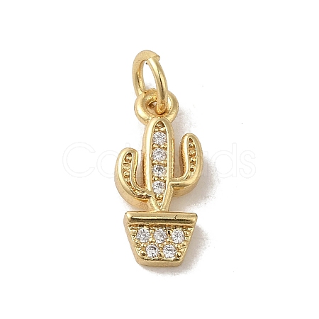 Real 18K Gold Plated Brass Pave Cubic Zirconia Pendants KK-M283-05B-G-1