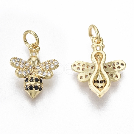 Brass Micro Pave Cubic Zirconia Charms ZIRC-R109-012G-NF-1
