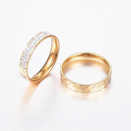 304 Stainless Steel Couple Rings RJEW-P057-05-1