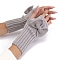 Acrylic Fibers Bowknot Knitting Fingerless Gloves, Arm Warmer, Winter Warm Gloves with Thumb Hole, Gainsboro, 200x70mm