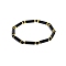 Natural Obsidian Bead Stretch Bracelets, with Alloy Beads, Column, Inner Diameter: 5cm