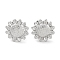 304 Stainless Steel Sunflower Stud Earrings, Stainless Steel Color, 11.5x11.5mm