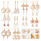 SUNNYCLUE DIY Cat & Flower Earring Making Kit, Including Polycotton Tassel & Alloy Pendants, Brass Earring Hooks & Post Earring Findings, Glass Round Beads, Golden