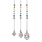 304 Stainless Steel Pouch Empty Stone Holder Dowsing Pendulums, with Gemstone, Stainless Steel Color, 244~270mm, Hole: 2~2.5mm, 1pc/style