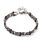 Natural Tiger Eye Beaded Bracelets, Synthetic Magnetic Hematite Tile Bracelet, 9-1/8 inch(23cm)