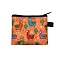 Rectangle Printed Polyester Wallet Zipper Purse, for Kechain, Card Storage, Alpaca, 11x13.5cm