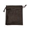 Velvet Jewelry Drawstring Storage Pouches, Rectangle, Coconut Brown, 13.7x11.6x0.4cm