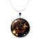 Glass Constellation Pendant Necklace with Brass Snake Chains, Leo, 16.54 inch(42cm)