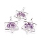 Natural Amethyst Pendants, with Brass Findings, Star, Platinum, 52x43x5~6mm, Hole: 5x8mm