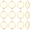 Beebeecraft 30Pcs 304 Stainless Steel Cabochon Connector Settings, Plain Edge Bezel Cups, Flat Round, Real 18K Gold Plated, Tray: 20mm, 31.5x22x2mm, Hole: 2.4~3mm