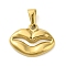 304 Stainless Steel Pendants, Lip Charm, Golden, 16x21x3mm, Hole: 7.5x3.3mm