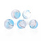 Transparent Handmade Blown Glass Globe Beads, Round, Light Sky Blue, 10.5~12.5mm, Hole: 1~2mm