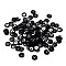 Plastic Paillette Beads, Semi-cupped Sequins Beads, Center Hole, Black, 6~7x0.5mm, Hole: 1mm