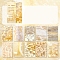 20Pcs Retro Scrapbook Paper, Collage Creative Journal Decoration Backgroud Sheets, Yellow, 130x90mm, 20pcs/set