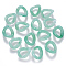 Acrylic Linking Rings, Quick Link Connectors, For Jewelry Curb Chains Making, Imitation Gemstone Style, Twist, Aquamarine, 15.5x13.5x6mm, Inner Diameter: 9x6mm, about 1250pcs/500g