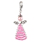 Angel Glass Seed Beads Pendants Decrotions, Alloy Lobster Clasp Charms Ornaments, Pink, 68mm