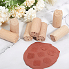 CHGCRAFT 6Pcs 6 Styles Round Wooden Traditional Chinese Moon Cake Molds AJEW-CA0004-23-5