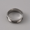 201 Stainless Steel Grooved Finger Ring Settings STAS-WH0027-26G-P-2