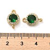 Brass Pave Cubic Zirconia Connector Charms KK-D093-09G-04-3