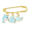 Sea Animals Alloy Enamel Pendants Brooch Pin JEWB-BR00114-3