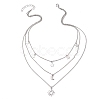 Brass 3 Layer Necklaces for Women NJEW-JN04734-01-4