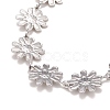 Enamel Daisy Link Chains Bracelet BJEW-P271-01P-4