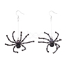 Glass Seed Braided Spider Long Dangle Earrings EJEW-TA00085-3