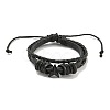 PU Imitation Leather Cord Triple Layer Multi-strand Bracelets BJEW-P329-05-2