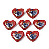 Flower Printed Opaque Acrylic Heart Beads SACR-S305-28-I01-1