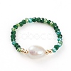 Glass Beads Stretch Rings RJEW-JR00314-2