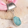 Nuggets Natural Druzy Agate Scarf Bail Pendants PALLOY-JF00014-3