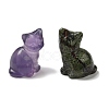 Natural Gemstone Cat Healing  Figurines DJEW-D010-02-2