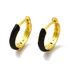 Classic Enamel Hoop Earrings EJEW-H091-03G-2