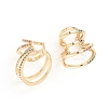 Brass Micro Pave Cubic Zirconia Cuff Earrings EJEW-G274-04G-2