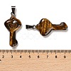 Natural Tiger Eye Pendants G-M424-01P-04-3