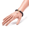 Natural Lava Rock & Synthetic Hematite Beaded Stretch Bracelet BJEW-JB08689-02-3