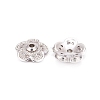 5-Petal Brass Micro Pave Clear Cubic Zirconia Bead Caps ZIRC-P001-31P-4