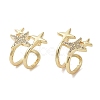 Star Brass Micro Pave Cubic Zirconia Cuff Earrings EJEW-E310-17G-1