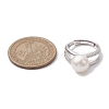 Round Natural Pearl Adjustable Rings RJEW-P113-09P-2