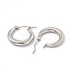 201 Stainless Steel Hoop Earrings with 304 Stainless Steel Pins for Women EJEW-B016-11P-2
