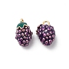 Real 18K Gold Plated Tone Brass Enamel Charms KK-P234-07G-1