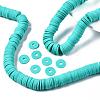 Flat Round Handmade Polymer Clay Beads CLAY-R067-12mm-34-5