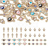 40Pcs 20 Styles Evil Eye Zinc Alloy Enamel Connector Charms ENAM-TA0001-37-9