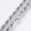 Men's 304 Stainless Steel Rope Chain Necklaces NJEW-P218-14P-2