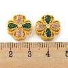 Brass Cubic Zirconia Beads KKB-L215-035G-3